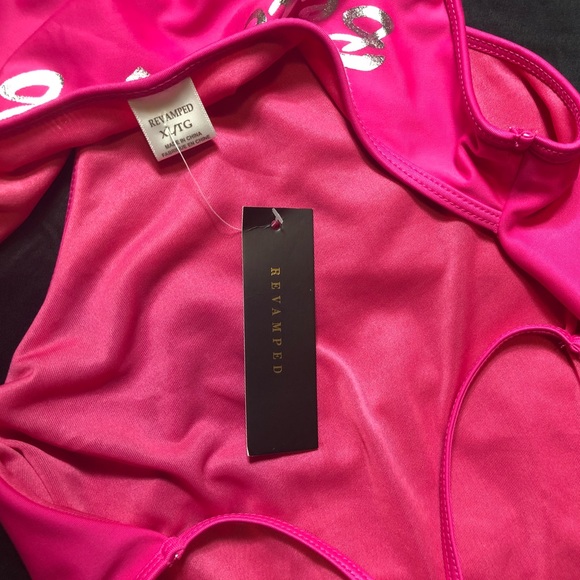 Revamped hot pink “beach bum” one piece swimsuit - Picture 8 of 9